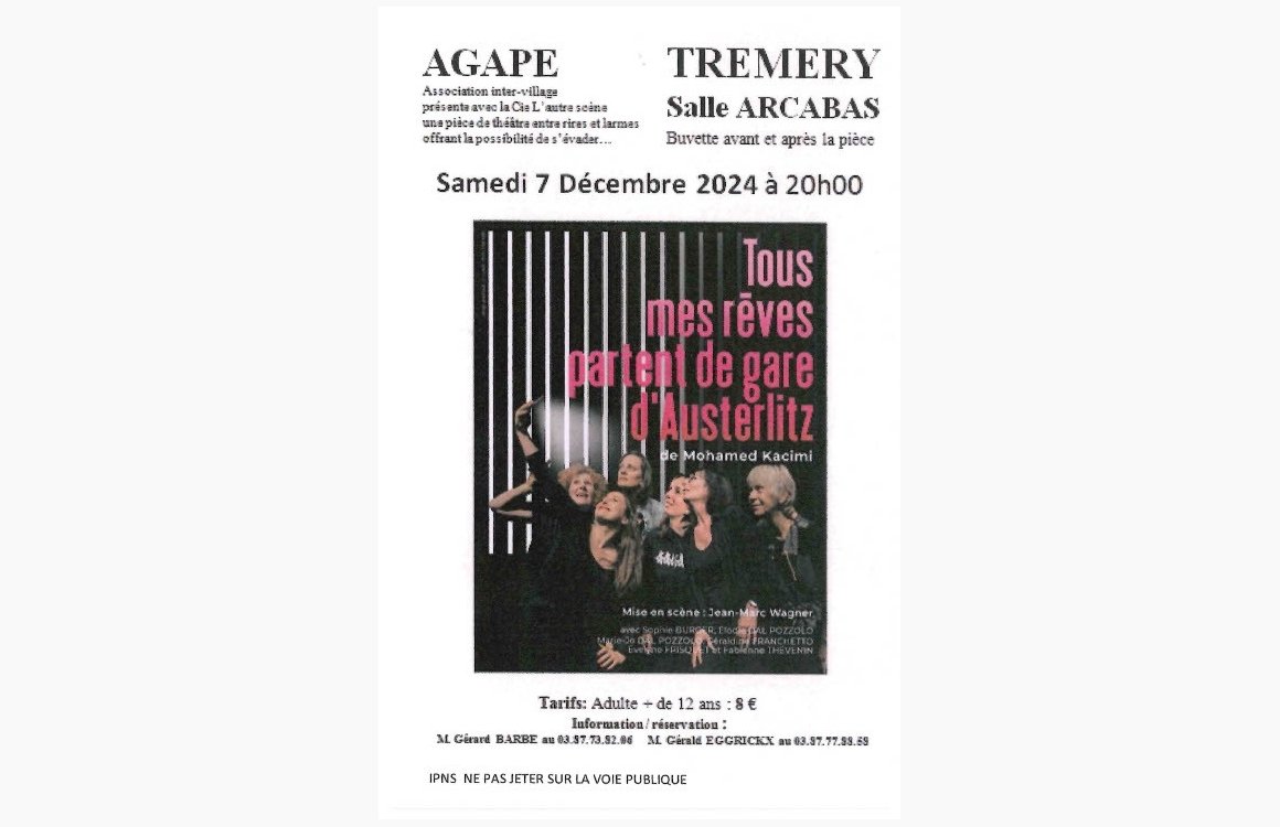 AGAPE PIECE DE THEÂTRE